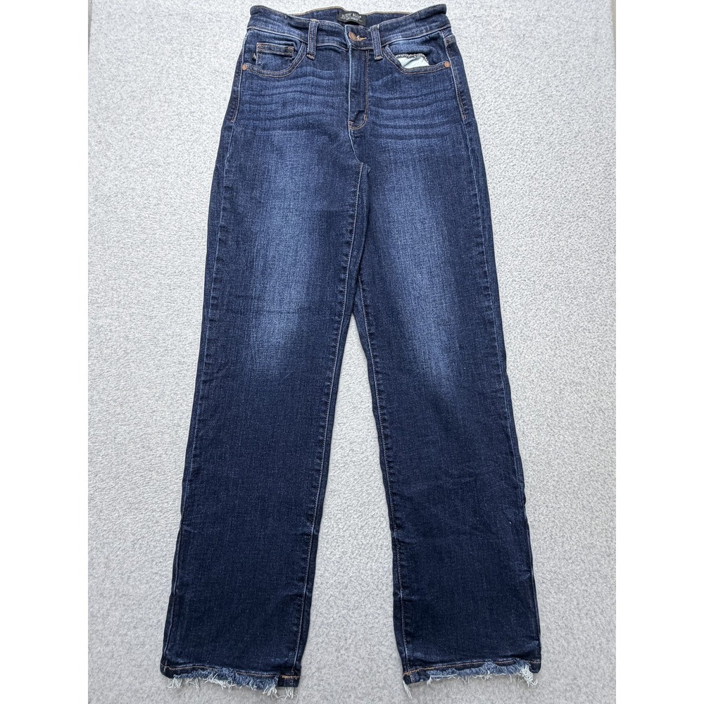 Judy Blue Straight Fit Jeans Womens 5/27 Blue Dark Wash Mid Rise JB82622DK